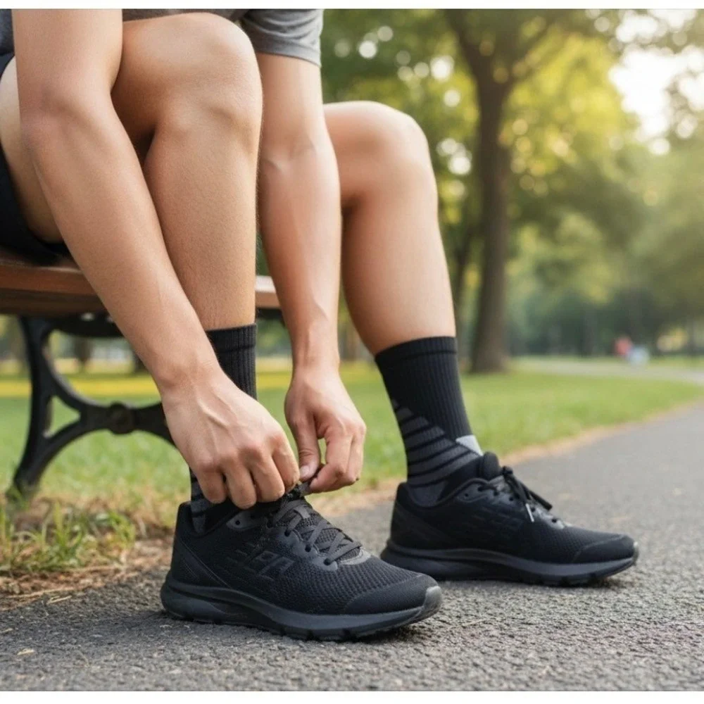 Calcetines De Hombre Con Diseño Geométrico Y Acanalado 7-10 Color‎ Negro 5 Pares